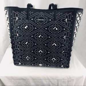 Calvin Klien Black Leather Silver stud bag